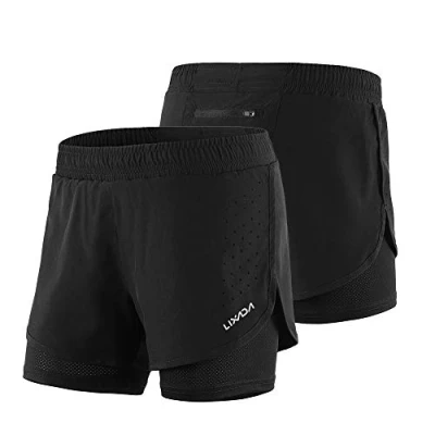 Afbeelding van Lixada 2 in 1 hardloopshorts voor dames, sneldrogend, ademend, actieve training