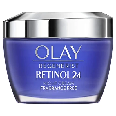 Image de Olay Retinol 24 Night Cream Crème hydratante à la vitamine B3, anti âge régénérante et raffermissante, réduit visiblement les rides ridules, sans parfum, 50 ml