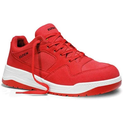 Afbeelding van ELTEN MAVERICK Red Low ESD S3 Coole veiligheidssneaker in basketbalstijl mesh materiaal stalen neus ledervrij textielvoering, Rood