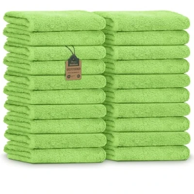 Afbeelding van NatureMark Set van 20 badstof gastendoekjes, 30 x 50 cm, 100% katoen, appelgroen