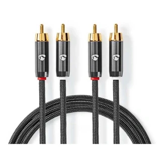 Afbeelding van Tulp kabel Nedis 1 meter (Stereo, 100% koper, Verguld)