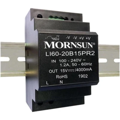 Afbeelding van Mornsun Industriële voeding op DIN rail enkele uitgang 60 W 12 V 4.5 A