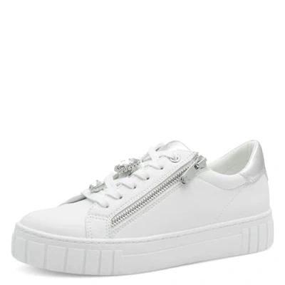 Afbeelding van Marco Tozzi Sneakers laag, Dames, Maat: 36, White silver Hoogwaardig imitatieleer