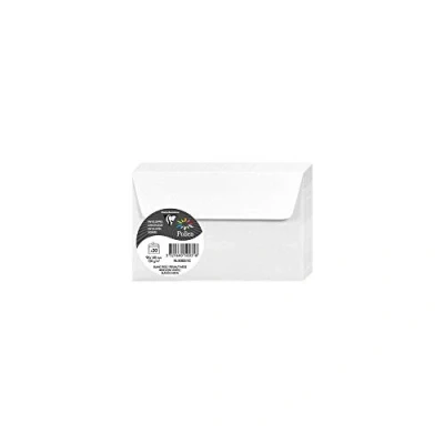 Afbeelding van Clairefontaine 50031C, verpakking met 20 zelfklevende enveloppen, formaat 9 x 14 cm, 120 g/m², kleur: wit, uitnodiging voor evenementen en correspondentie, Pollen serie, glad papier van hoge kwaliteit