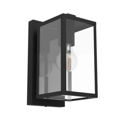 Afbeelding van EGLO Budrone Wandlamp Buiten E27 27 cm Zwart