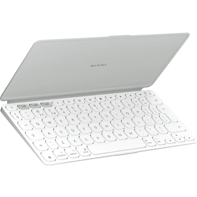 Afbeelding van Logitech Keys To Go 2 Draadloos Tablettoetsenbord Geschikt voor iPad, iPhone, Mac Qwerty US Pale Grey