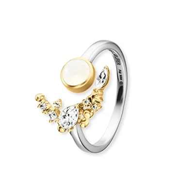 Afbeelding van Engelsrufer ERR LILMOON MO BIG damesring 925 sterling zilver maansteen Zirkonia één maat zirkonia, One Size, zilver,