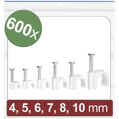 Afbeelding van Quadrios 24CA426 Spijkerclip Bundel Ø (bereik) 2 tot 10 mm Wit 600 stuk(s)