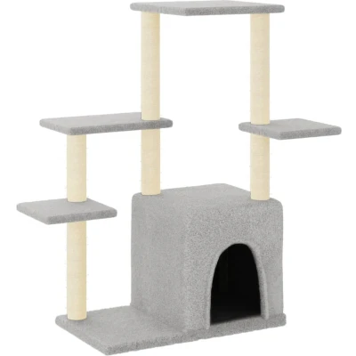 Afbeelding van vidaXL Kattenmeubel met sisal krabpalen 97,5 cm lichtgrijs