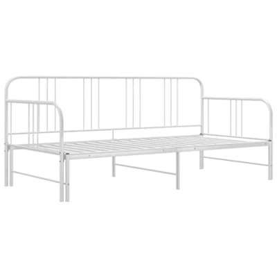Afbeelding van vidaXL Uittrekbare slaapbank frame wit metaal 90 x 200 cm
