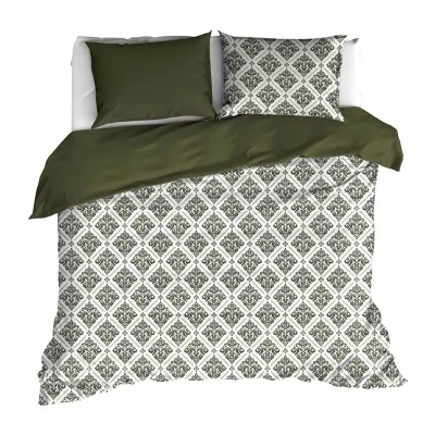 Afbeelding van De Witte Lietaer Dekbedovertrek Katoen Satijn Byzantine Tweepersoons 200 x 200/220 cm Groen