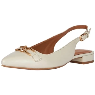 Afbeelding van Geox Slingback ballerina ́s, Dames, Maat: 41, Light sand Leer