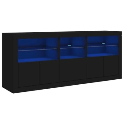 Image de vidaXL Buffet avec lumières LED noir 162x37x67 cm3208996
