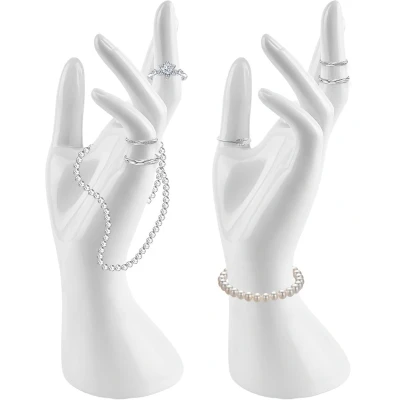 Afbeelding van BYZESTY 2 stuks sieradenstandaard voor armbanden, ringen en ringen, vrouwelijk handpatroon, sieradenhouder halskettingen, armbanden