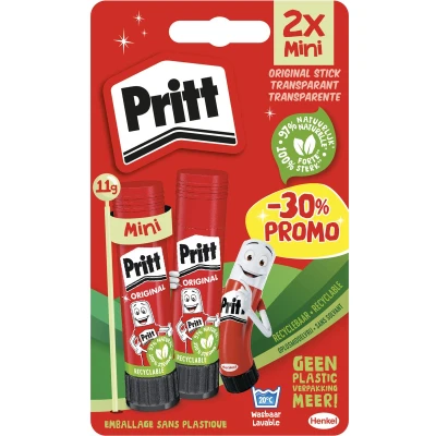 Afbeelding van Lijmstift pritt stick original 2x 11gr promo