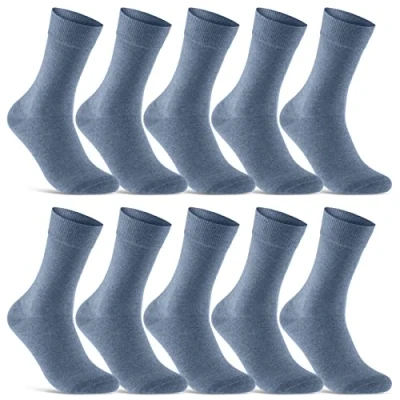 Afbeelding van Sokken voor heren en dames, katoen (10 paar), comfortabel, ademend, Blauw