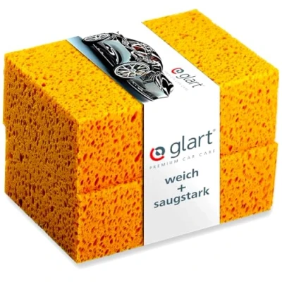 Afbeelding van Glart Autosponzen, 2 stuks, natuur, speciaal voor autowas, velgen, lak, 18 x 12 6 cm