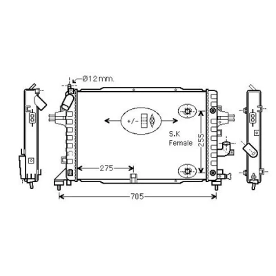 Afbeelding van DIEDERICHS DCM2685 Radiateur 600 370 28 Climate met kliksluiting OPEL: Zafira B, Astra H Hatchback, Caravan