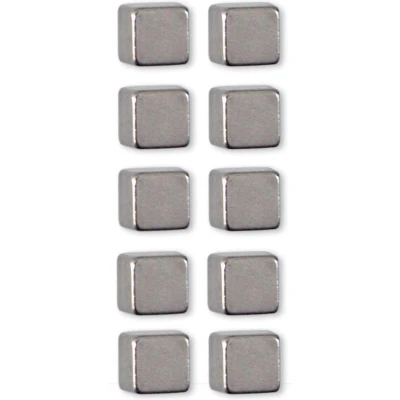 Afbeelding van Trendform Magnet Kubiq zilver set van 10 stuks