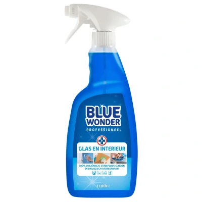 Afbeelding van Blue Wonder Professioneel Glas En Interieur Reiniger Spray Schoonmaakmiddelen 1 l