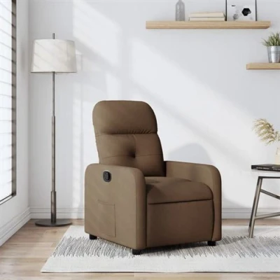 Afbeelding van vidaXL Fauteuil verstelbaar stof bruin