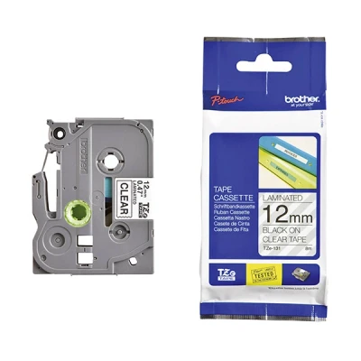 Image de Brother TZe 131S Noir sur transparent Rouleau (12 cm x 4 m) 1 cassette(s) ruban laminé pour PT D210 D600 H110; P Touch 1005 1880 D460 D610; Cube Plus P710