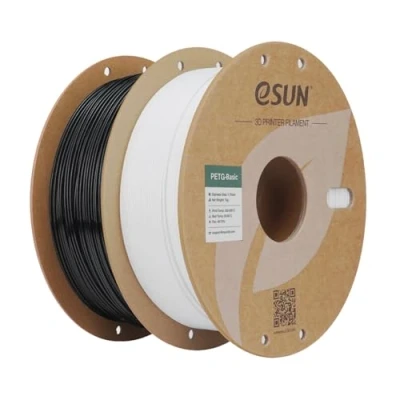 Afbeelding van eSUN PETG filament 1,75 mm, hoge taaiheid, 1 kg per spoel, 2 spoelen printmaterialen voor 3D printers, zwart + wit