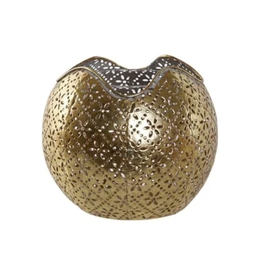 Afbeelding van Kaarshouder Home ESPRIT Gouden Metaal Kristal 13,5 x 11,5 cm