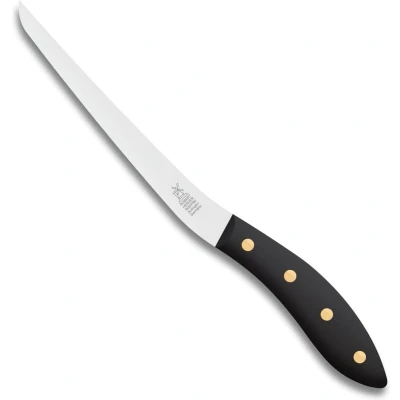 Afbeelding van Robert Herder Fileermes SeaKnives Edwin Vinke&#039;s Flexibel RVS Lemmet 170 mm Heft POM Zwart
