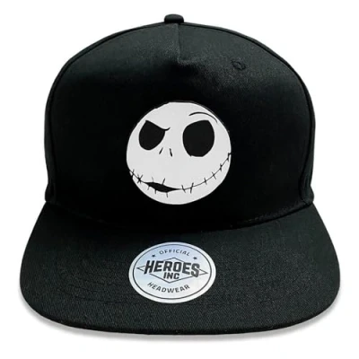 Afbeelding van Heroes INC Nightmare Before Christmas Jack Cap, plat, verstelbaar, Snapback zwart.
