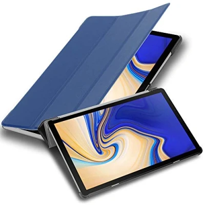 Afbeelding van Cadorabo Tablet Hoesje geschikt voor Samsung Galaxy Tab S5e (10.5 inch) in JERSEY DONKER BLAUW Ultra dun beschermend geval met automatische Wake Up en Stand functie Book Case Cover Etui
