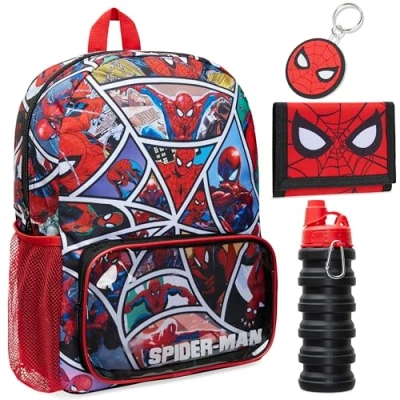 Afbeelding van Marvel Schooltassensets, rugzak voor kinderen, jongens, Spiderman, schooltas, set van 4 stuks, Meerkleurig