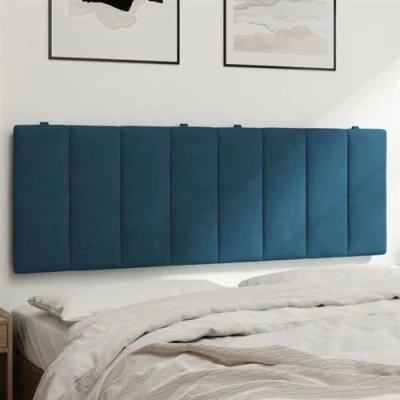 Afbeelding van Hoofdbordkussen 140 cm fluweel blauw