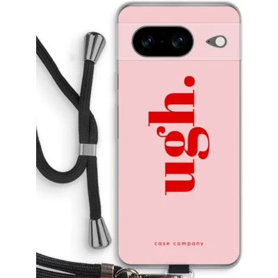Afbeelding van Case Company® hoesje met Koord geschikt voor Google Pixel 8 Ugh Telefoonhoesje Zwart Bescherming aan alle Kanten en Over de Schermrand