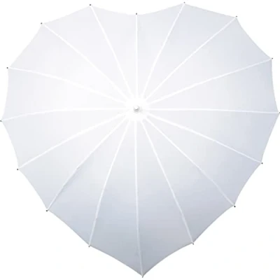 Afbeelding van Impliva Hartvormige Paraplu UV Bescherming Ø 84 cm Wit