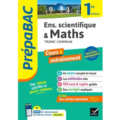 Image de Prépabac Maths &amp; enseignement scientifique (tronc commun) 1re générale