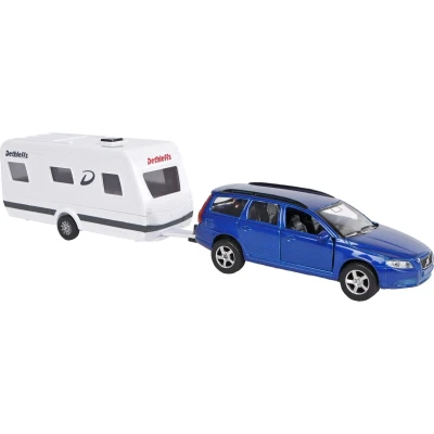 Afbeelding van Kids Globe Volvo V70 met Dethleffs Caravan