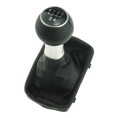 Afbeelding van Versnellingspookknop met inzetstuk, frame compatibel Audi A3 8L, 5 versnellingen, 12 mm, zwarte naden
