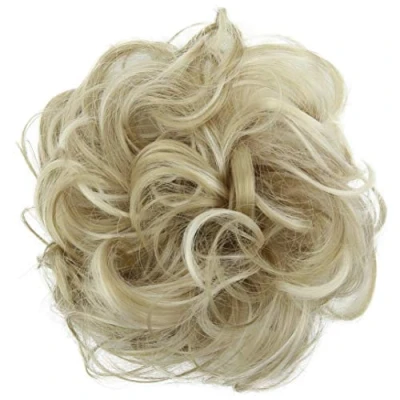 Image de CAISHA Postiche Choucho Avoir Les Cheveux Relevés Volumineux Bouclé Chignon Blond Clair Mix G37A