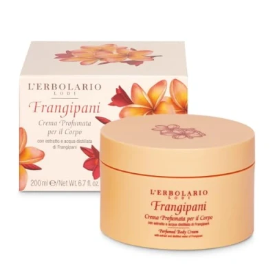 Afbeelding van L&#039;Erbolario Frangipani Geurende lichaamscrème hydraterend en verkwikkend, met biologische oliën van kokosnoot zonnebloem, extract water, citrusgeur bloem, 200 ml