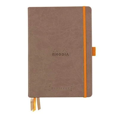 Afbeelding van Goalboek hardcover Taupe Dotted Ivoor papier A5 90 gram Rhodia 224 vellen
