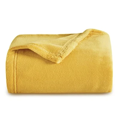 Afbeelding van BEDSURE Knuffeldeken, pluizige deken, fleece deken voor in de winter, zacht, op bank, dekens, zitbank, 150 x 200 cm, XL, geel