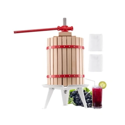 Image de VEVOR Pressoir à Fruits Manuel pour la Fabrication du Vin 18 L Panier en Bois