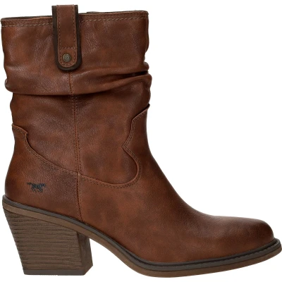 Afbeelding van Mustang Cowboy/Bikerlaarsjes, Dames, Maat: 37, Cognac Kunststof