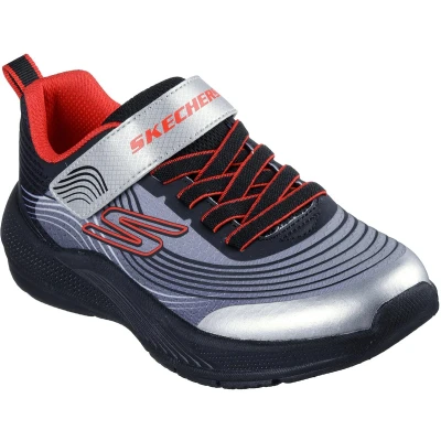 Afbeelding van Skechers Microspec Advance Sneakers laag Black charcoal/silvercoloured/red voor kinderen, Maat: 27, charcoal/silver/coloured/red Schoenen