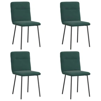 Afbeelding van vidaXL Eetkamerstoelen 4 st fluweel donkergroen