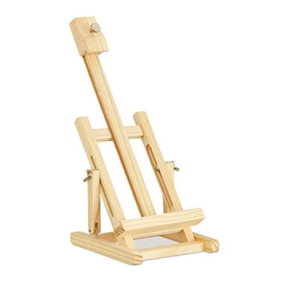 Afbeelding van Relaxdays tafelezel mini schildersezel tafelmodel verstelbaar hout 37 cm