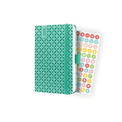 Afbeelding van Sigel agenda 2024 Jolie Flair A6 hardcover 7 dagen / 2 pagina&#039;s mint green SI J4126