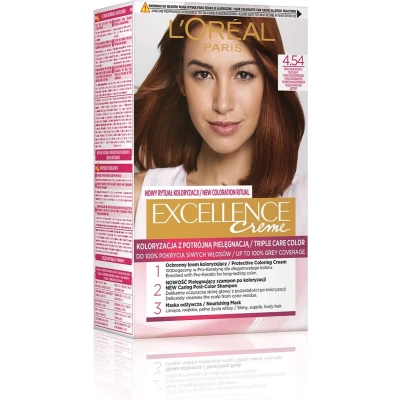 Afbeelding van L&#039;Oreal Excellence Creme farba do włosów 4.54 Brąz Mahoniowo Miedziany
