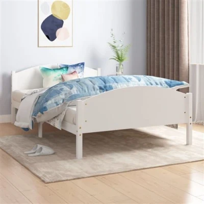 Afbeelding van Bedframe massief grenenhout wit 160x200 cm